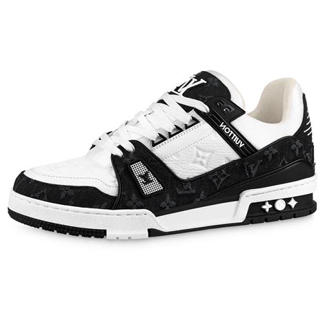 louis vuitton sneakers black white|white Louis Vuitton sneakers women.